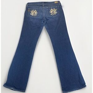 Paige Benedict Canyon Jeans Womens 31 Bootcut Y2K Embroidery USA